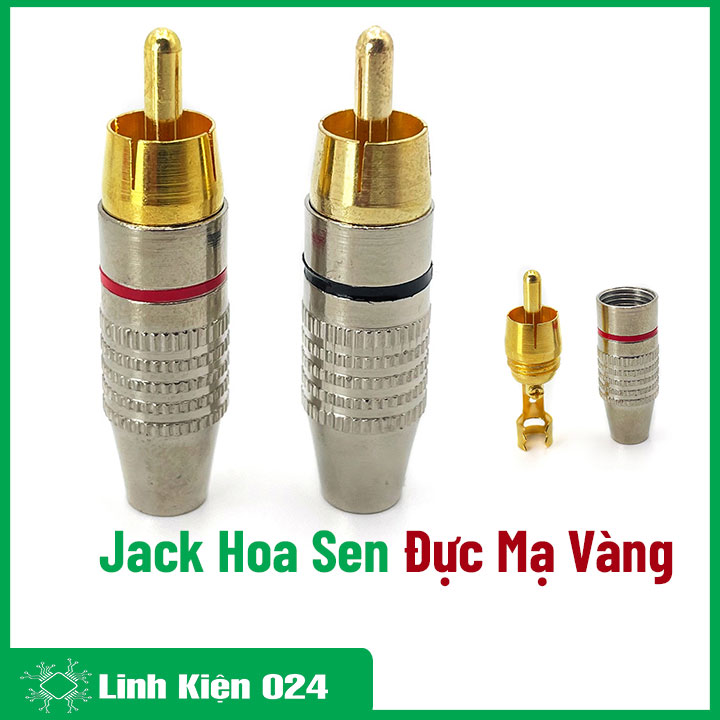 Jack Hoa Sen Đực Mạ Vàng AV/RCA Jack Cắm Âm Thanh