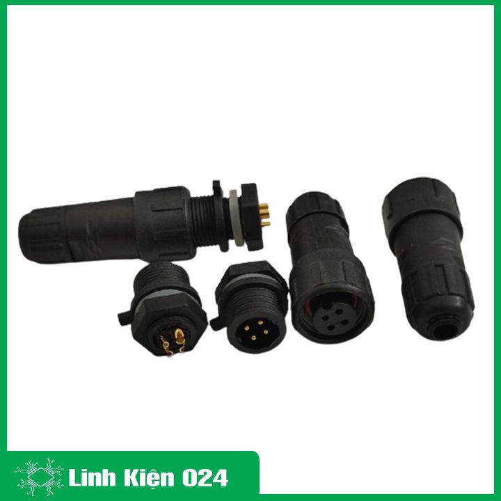 Jack Nối Dây 4P Chống Nước Jack Nguồn Camera M16 Chân Đồng