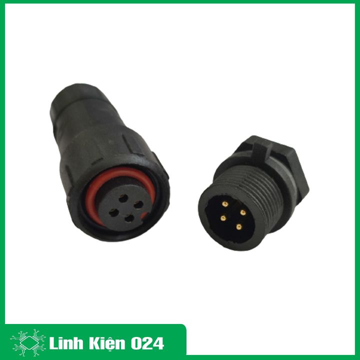 Jack Nối Dây 4P Chống Nước Jack Nguồn Camera M16 Chân Đồng
