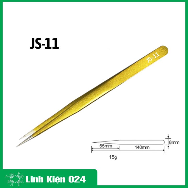 Nhíp JS Thép Không Gỉ Mạ Vàng Đa Năng Gắp Linh Kiện, Nhặt Lông Yến, Làm Nail Siêu Cứng Cao Cấp