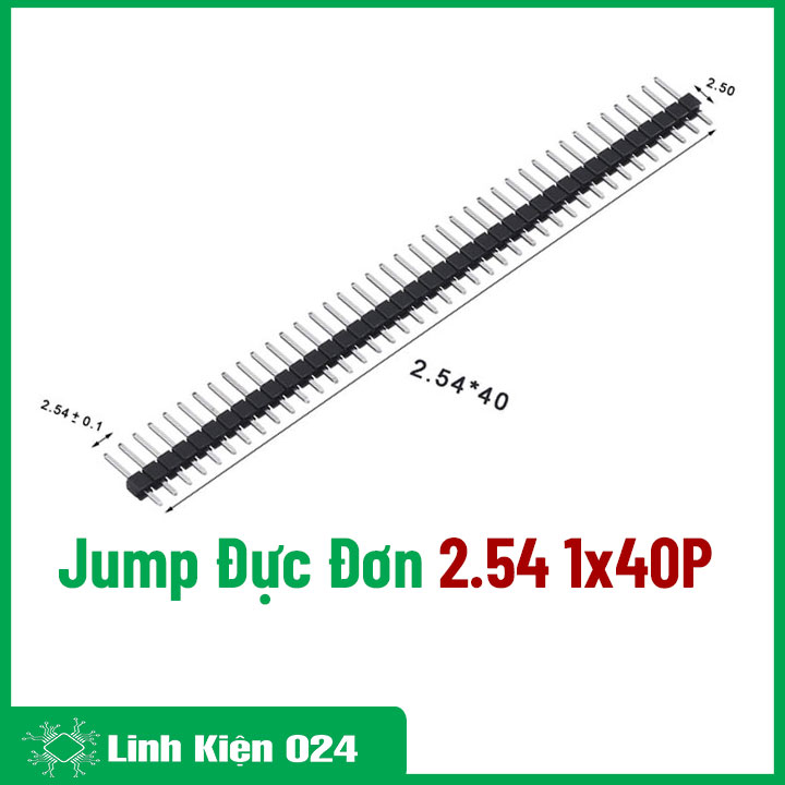 Jump Đực Đơn 1x40P 2.54 - 1 Thanh (k1a4)