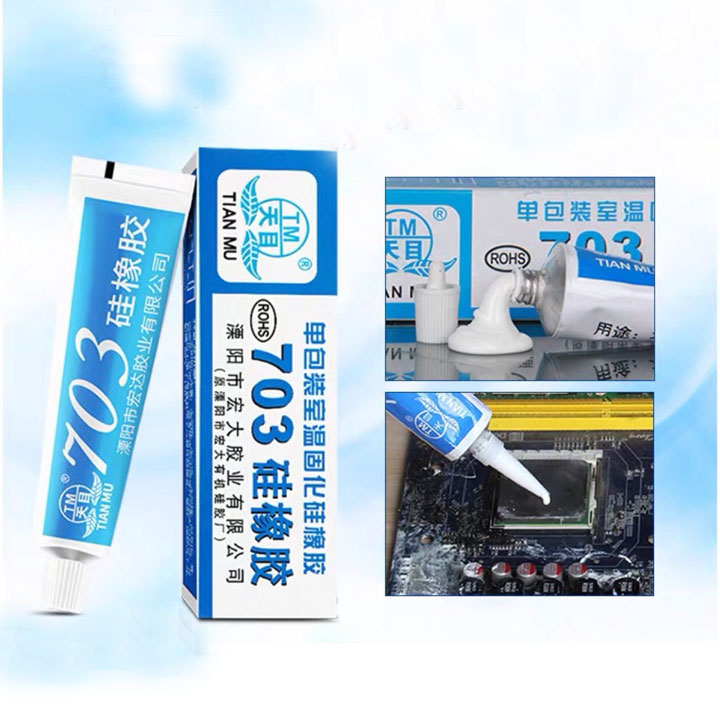 Keo Silicone 703 Màu Trắng Cực Dày Dán Và Niêm Phong Linh Kiện (K2C11)