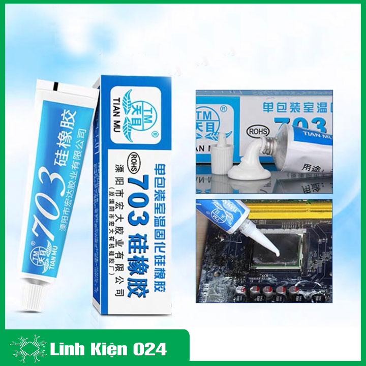 Keo Silicone 703 Màu Trắng Cực Dày Dán Và Niêm Phong Linh Kiện (K2C11)
