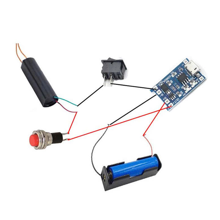Combo Kích Điện Cao Áp, Vào 3V7-6V ra 200KV/1000KV Máy Đánh Lửa, Dùi Cui - Module Tăng Áp Chưa Hàn