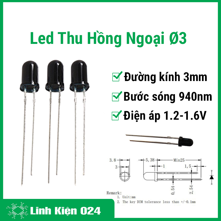 Led Thu Hồng Ngoại 3mm