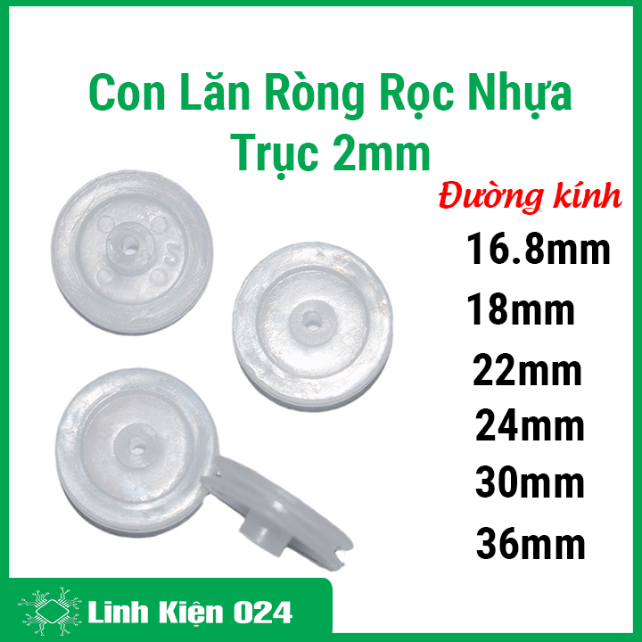 Con Lăn Ròng Rọc Nhựa Trục 2mm Đường Kính