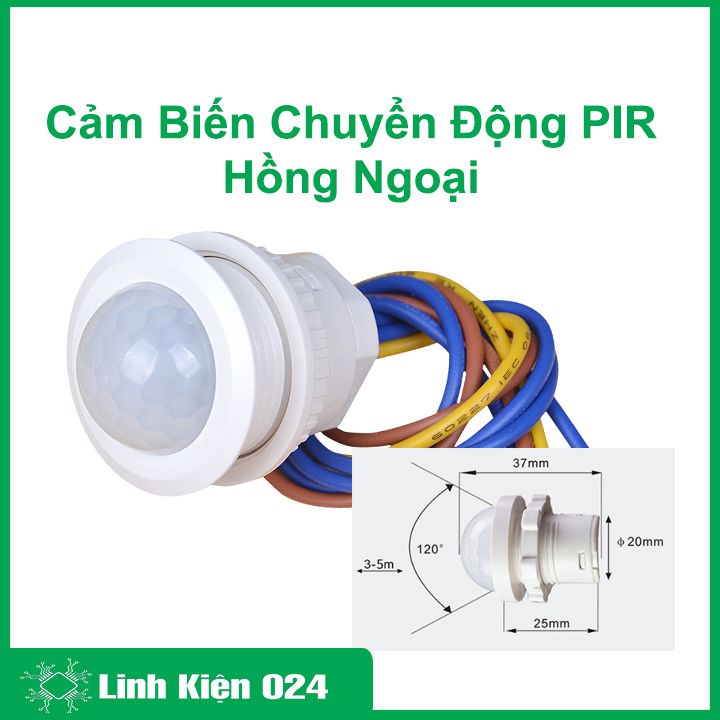 Cảm Biến Chuyển Động PIR Hồng Ngoại Phát Hiện Cơ Thể Người  Bật Tắt Đèn