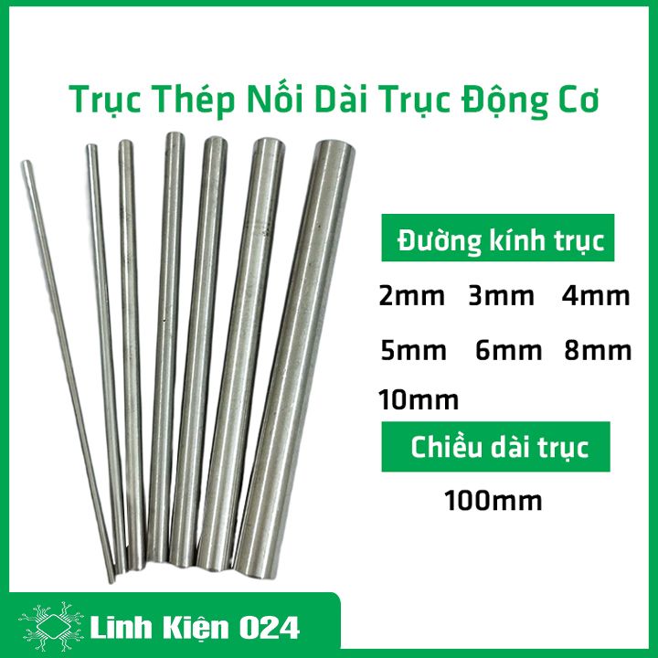 Trục Thép Động Cơ Nối Dài Trục Động Cơ Dài 100mm Trục