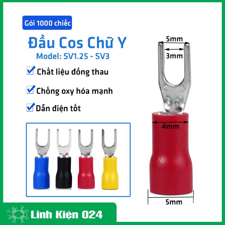 Đầu cốt chữ Y SV1.25-3 Túi 100c