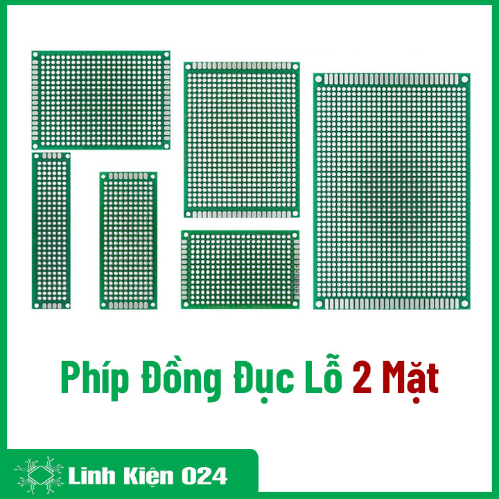 Phíp Đồng Đục Lỗ 2 Mặt PCB Xanh Tốt Dày 1.6mm