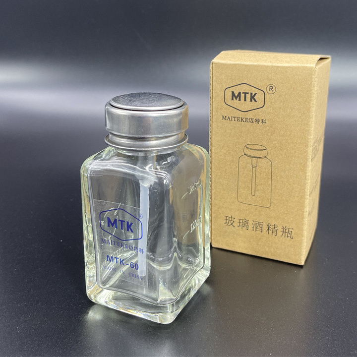 Lọ Vuông MTK-60 Đựng Dung Dịch 180ml Bằng Thủy Tinh Chống Tĩnh Điện