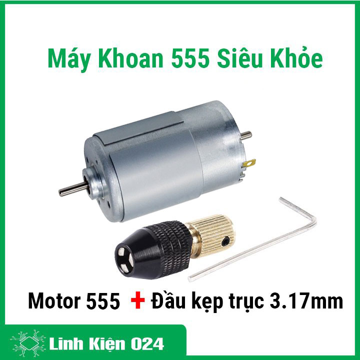 Máy Khoan 555 Siêu Khỏe Độ Chính Xác Cao Kẹp Mũi Khoan 0.3-3.2mm