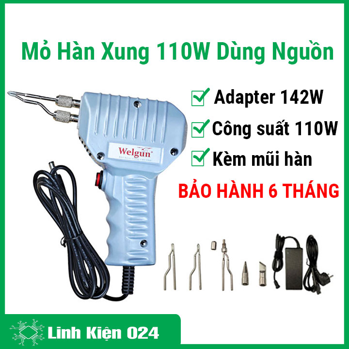 Mỏ hàn xung thông minh 110W dùng Nguồn Bản Tiêu Chuẩn ( Full bộ Kèm Nguồn )