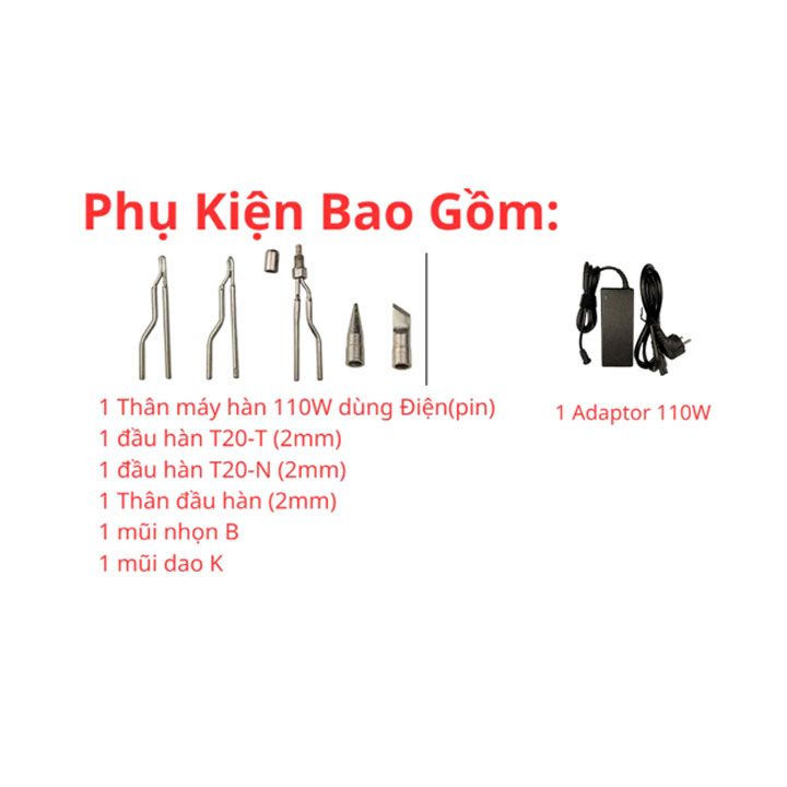 Mỏ hàn xung thông minh 110W dùng Nguồn Bản Tiêu Chuẩn ( Full bộ Kèm Nguồn )