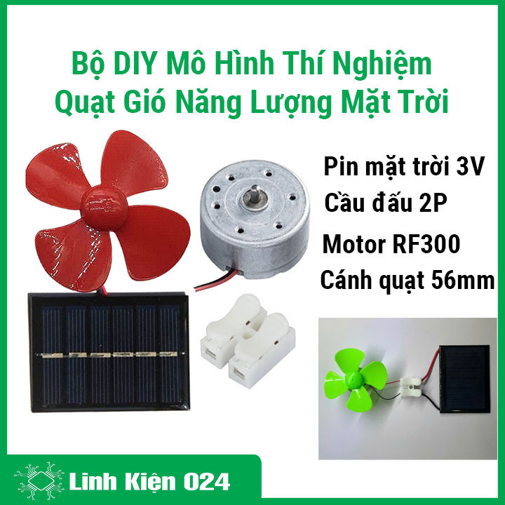 Bộ Mô Hình Thí Nghiệm Khoa Học Quạt Gió Chuyển Đổi Quang Năng Thành Điện Năng V1