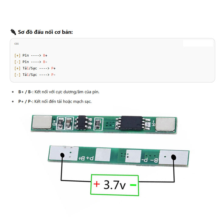 Module Bảo Vệ Quá Dòng Quá Áp Pin 18650 1S 5A (K2I13-1)