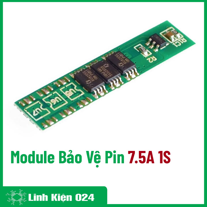 Module Bảo Vệ Quá Dòng Quá Áp Pin 18650 3.7V 7.5A 1S (K2I14-3)