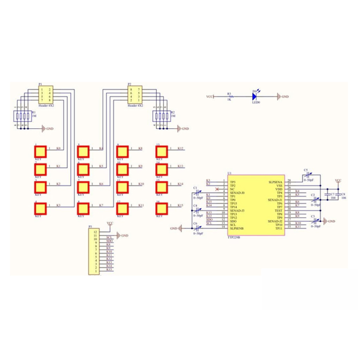 Module Cảm Biến Chạm TTP229 16 Phím (K3D14-1)