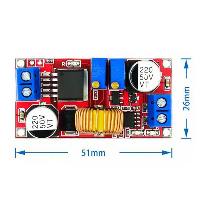 Module Hạ Áp Buck Bảo Vệ Quá Dòng Vin 4-38VDC Vout 1.25-36VDC 5A (K2E3)