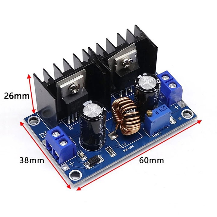 Module Hạ Áp Buck DC-DC XL4016 Vin 4-38V Vout 1.25-36V 8A V1 (K2F1)