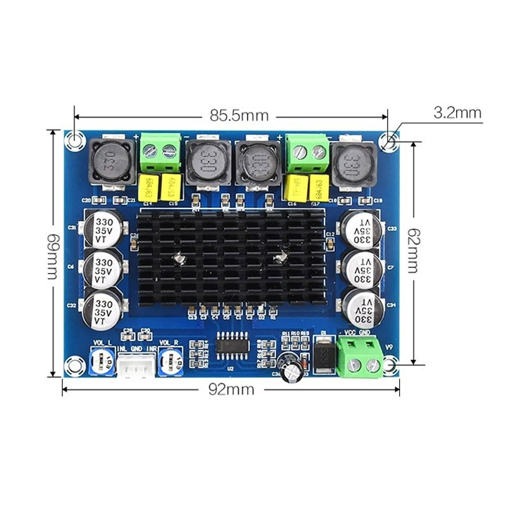 Module Khuếch Đại Âm Thanh Class D XH-M543 2x120W (k5g4)