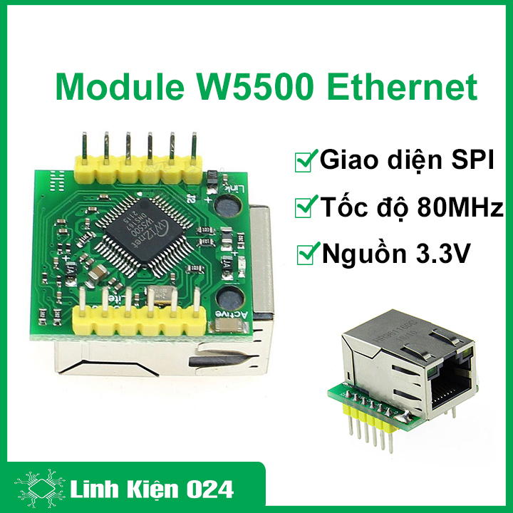Module W5500 Ethernet TCP/IP Tương Thích Với Giao Diện Mạng WIZ820IO