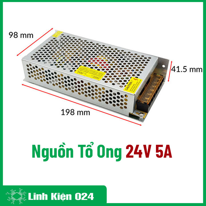 Nguồn Tổ Ong Đổi Nguồn từ 220V Về 24V-5A ( Loại Xịn Đủ Công Suất )