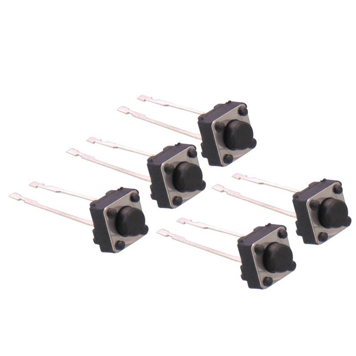 Nút Nhấn 2 Chân Vuông Đen 6x6x5mm - 1 Chiếc (K2C14-2)