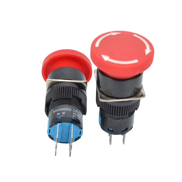 Nút Dừng Khẩn Cấp 16mm LAY16-11ZS 250V 1A 6 Chân 2 Thường Mở 2 Thường Đóng
