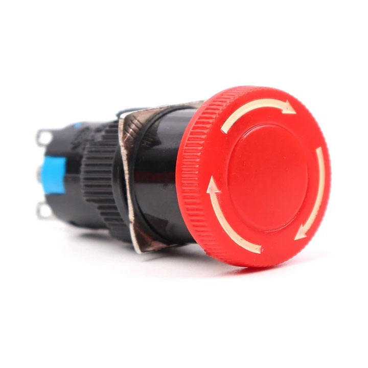 Nút Dừng Khẩn Cấp 16mm LAY16-11ZS 250V 1A 6 Chân 2 Thường Mở 2 Thường Đóng