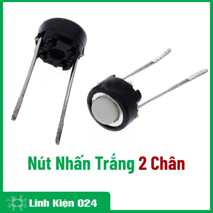 Nút Nhấn 2 Chân - Trắng (K2C10)