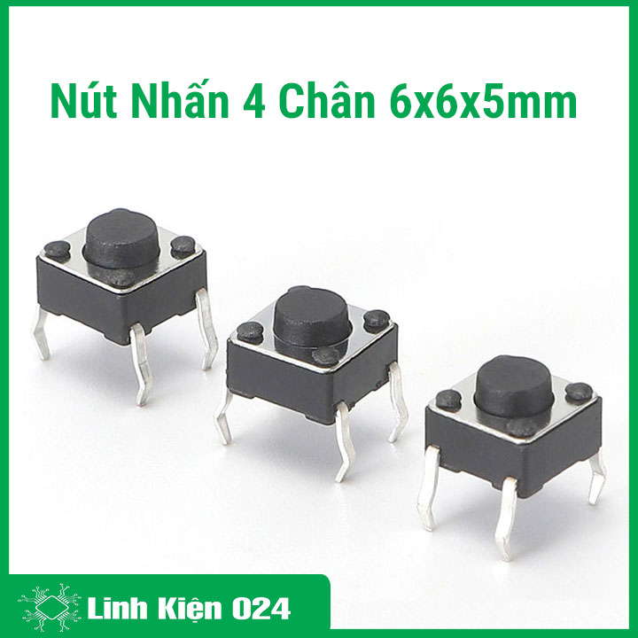 Combo 10 Nút Nhấn 4 Chân 6x6x5mm
