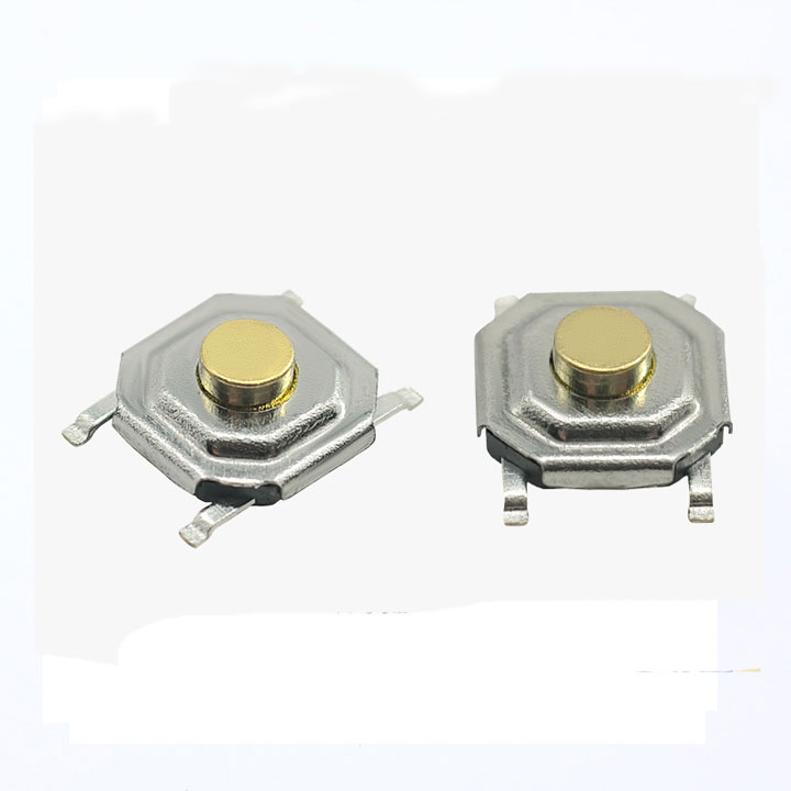 Nút Nhấn 4 Chân SMD 4x4x3mm Đầu Đồng Chống Nước