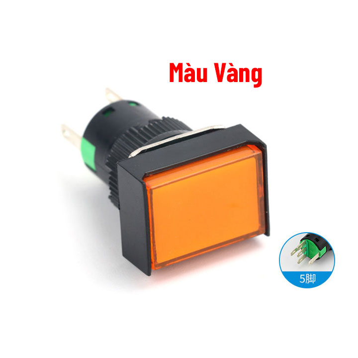 Nút Nhấn Đề Chữ Nhật 24VDC LA16J-11D Nhấn Nhả Có Đèn