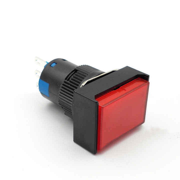 Nút Nhấn Đề Chữ Nhật 220VAC LA16J-11D Nhấn Nhả Có Đèn
