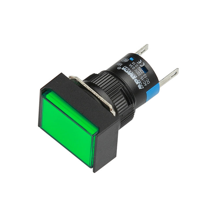 Nút Nhấn Đề Chữ Nhật 220VAC LA16J-11D Nhấn Nhả Có Đèn