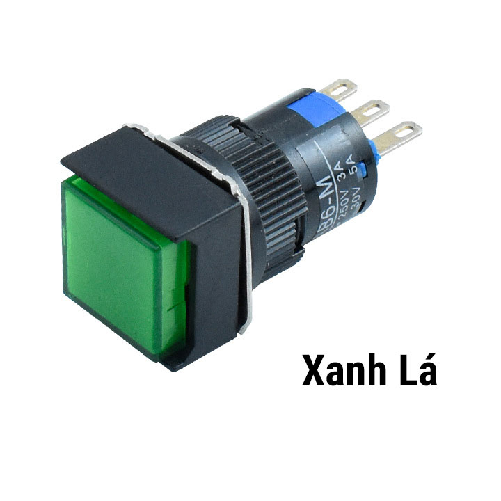 Nút Nhấn Đề Vuông 24VDC Al6- M Nhấn Nhả Có Đèn Nhiều Màu (K5H14)