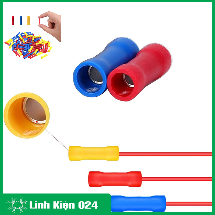 (Gói 100 cái) Ống Nối Đây Điện Thẳng , Cos Nối Dây Điện, BV1.25 / BV 2 / BV5.5