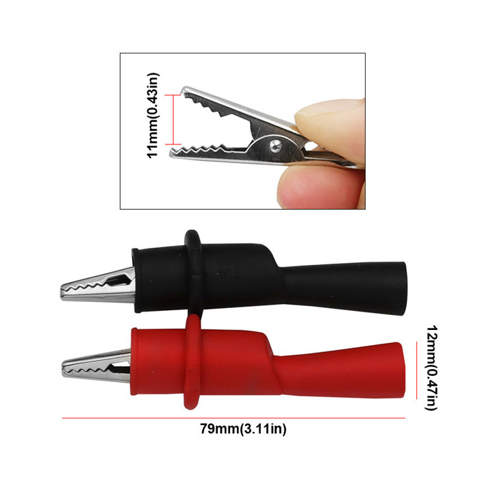 Bộ 2 Đầu Chuyển Que Đo Đồng Hồ Sang Kẹp Cá Sấu 1000V/20A