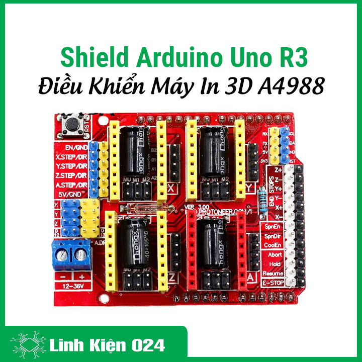 Shield Arduino Uno R3 - Điều Khiển Máy In 3D A4988 (K4D16)