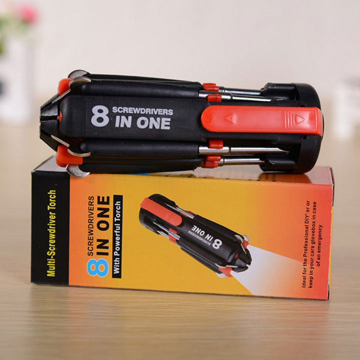 Bộ Tô Vít 8 Trong 1 Có Đèn Pin Chưa Bao Gồm Pin