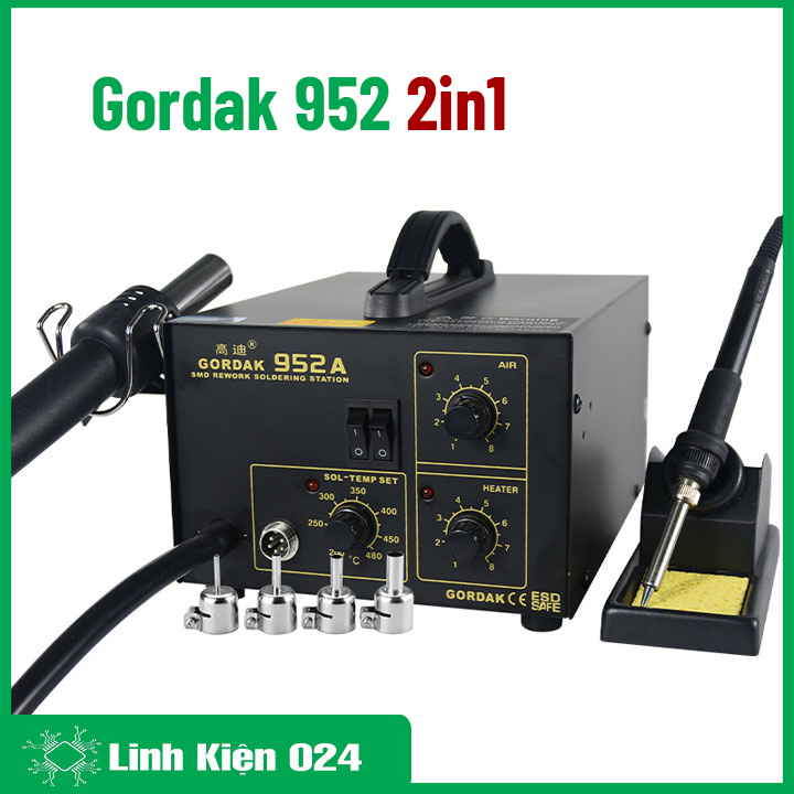 Máy Khò Nhiệt Và Hàn Thiếc 2 in 1 Gordak 952