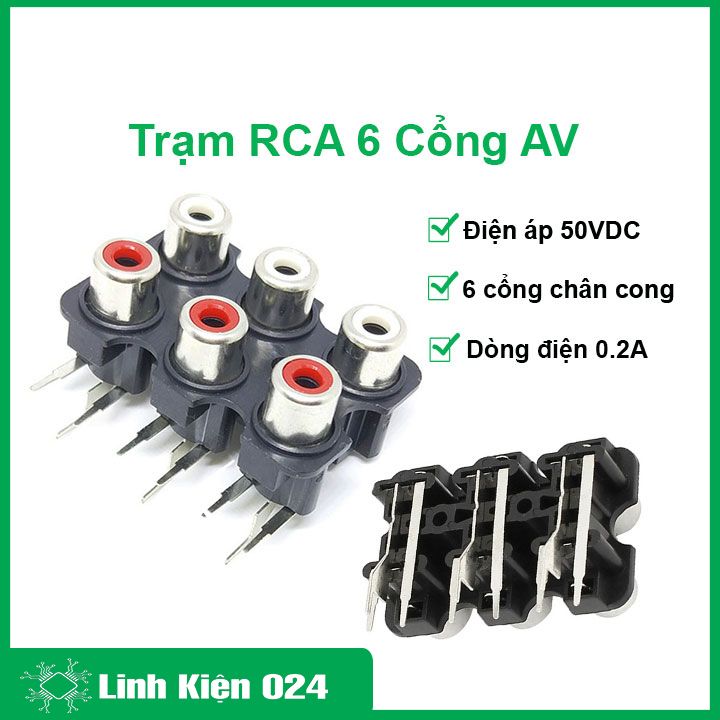 Trạm RCA 6 Cổng AV Chân Cong