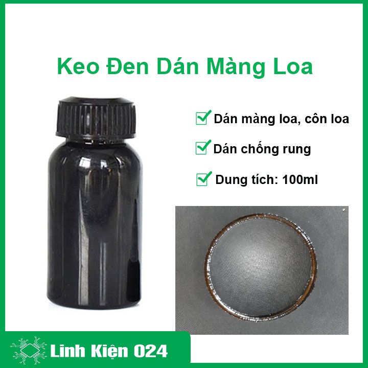 Keo WD2008 Đen Chuyên Dụng Dán Màng, Gân Loa , Côn, Nhện Loa 100ml Khô Nhanh Hàng Chính Hãng Thượng Hải Kangda Wanda