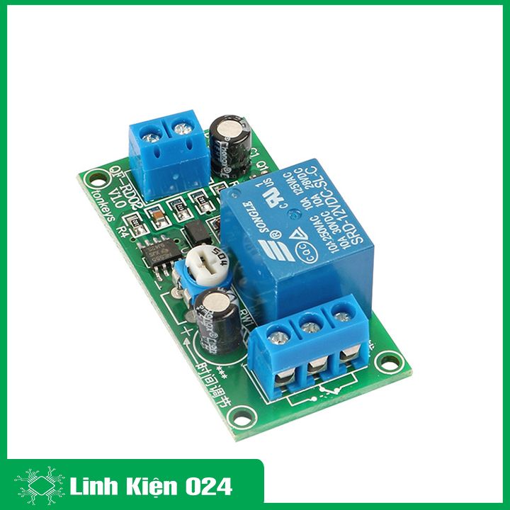 Module Tạo Trễ NE555 Đóng Cắt Relay 12VDC 0-60s (K4E2)