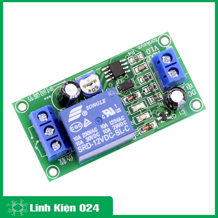 Module Tạo Trễ NE555 Đóng Cắt Relay 12VDC 0-60s (K4E2)