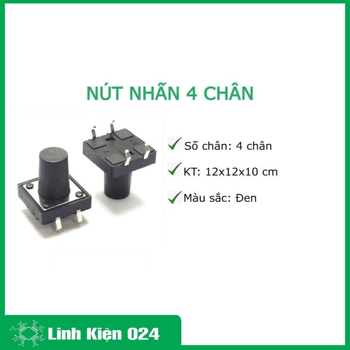 Nút Nhấn 4 Chân 12x12x10mm (K2C17-2)