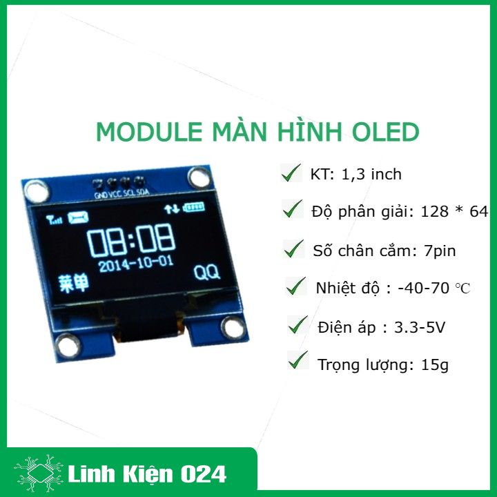 MODULE MÀN HÌNH OLED V1 0.96 INCH IIC 12864 (k5e20)