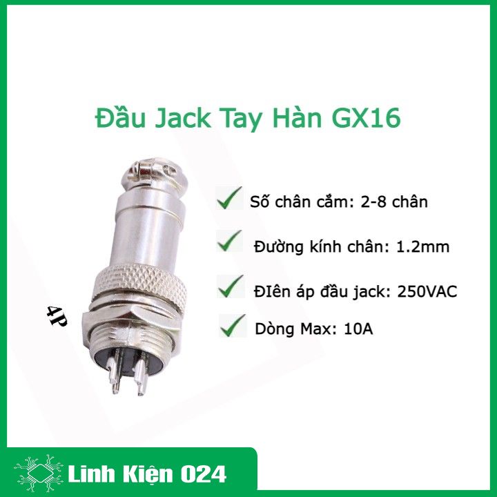 Đầu Jack Tay Hàn GX16