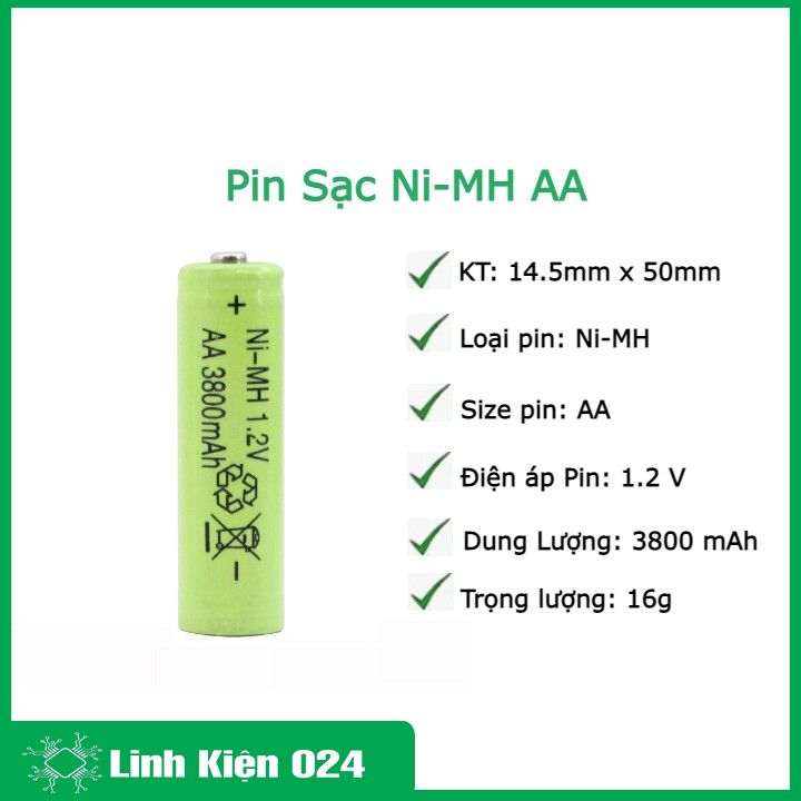 Pin Sạc Ni-MH AA 1.2V 3800mA (K2E12)